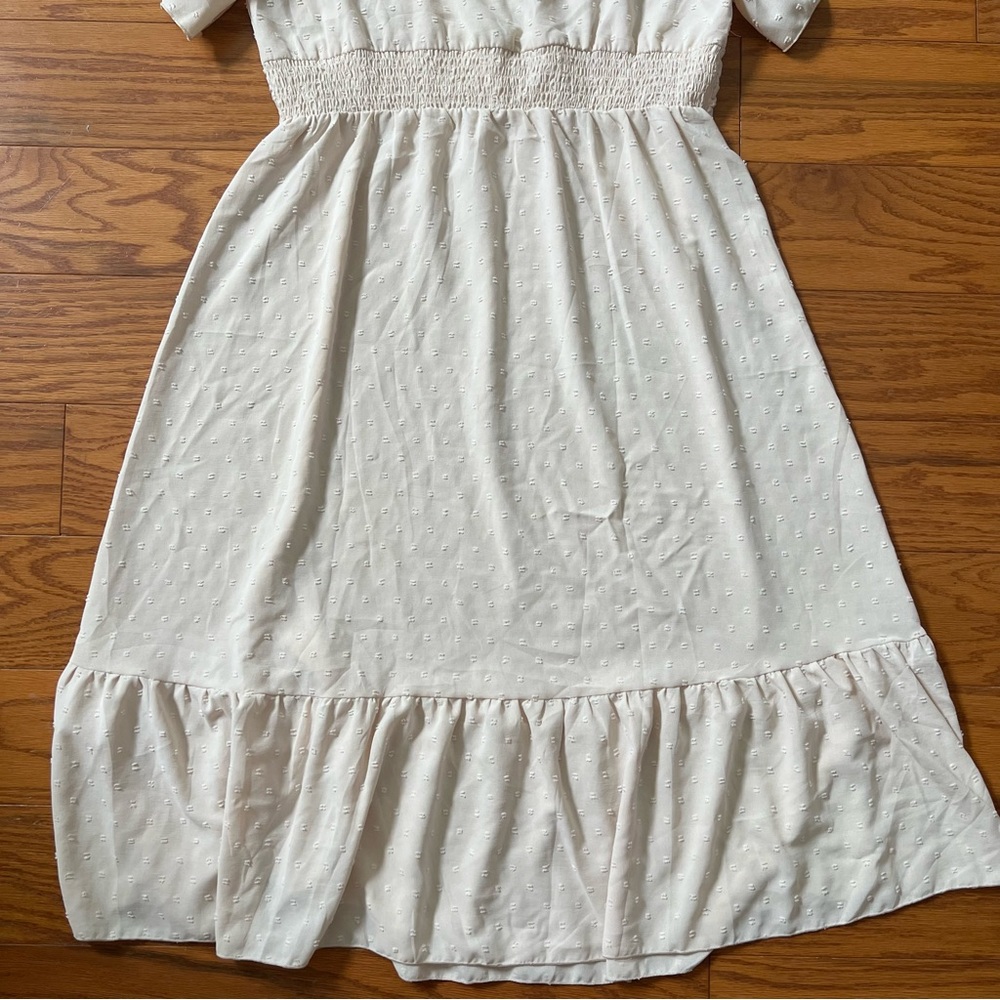 White Midi Dress with Short Sleeves Brand New NWT Chiclily dress xl extra large - Picture 7 of 9